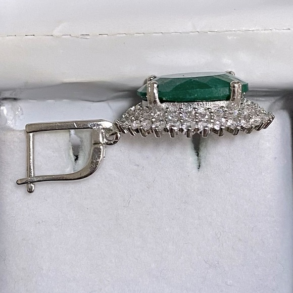Luxury Emerald Earrings (925 silver) - Picture 3 of 4
